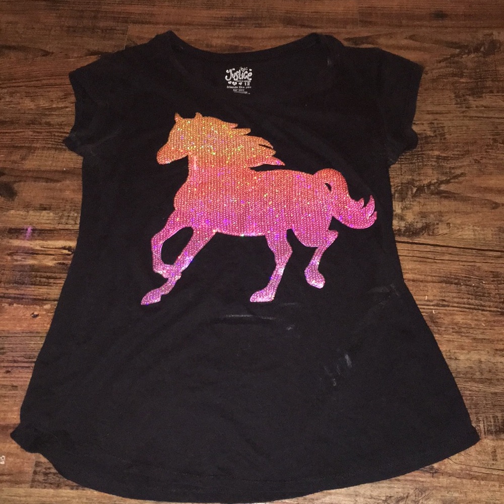 Sequined unicorn ombré shirt good condition